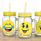 JoySip™ Mason Jar Smiley Emoji Cup – Premium Quality