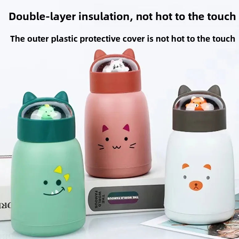 Kawaii WhimsyKids™ Animal Dome Glass Bottle  Premium Quality