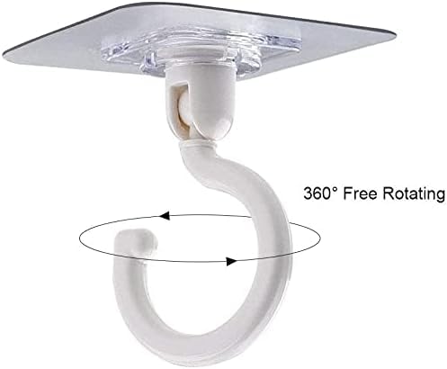 Single Deals™ 360 Degrees Transparent Hook White 3.34 inch x 2.95 inch