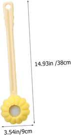 Long-Handle Sunflower Bath Brush – Ergonomic Exfoliating Back Scrubber for Enhanced Shower Comfort