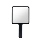 Plastic Hand Held Square Mirror, 12 x 21.5 cm (W x L), Black, Frameless, Modern, Portable, Tabletop Mount, Perfect for Home, Office, Travel, Salon, Gift