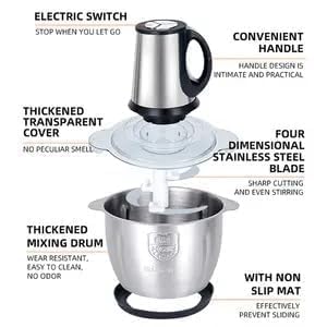 Single Deals™ 2L Food Blender Grinder & Chopper with Handle [Premium Quality]