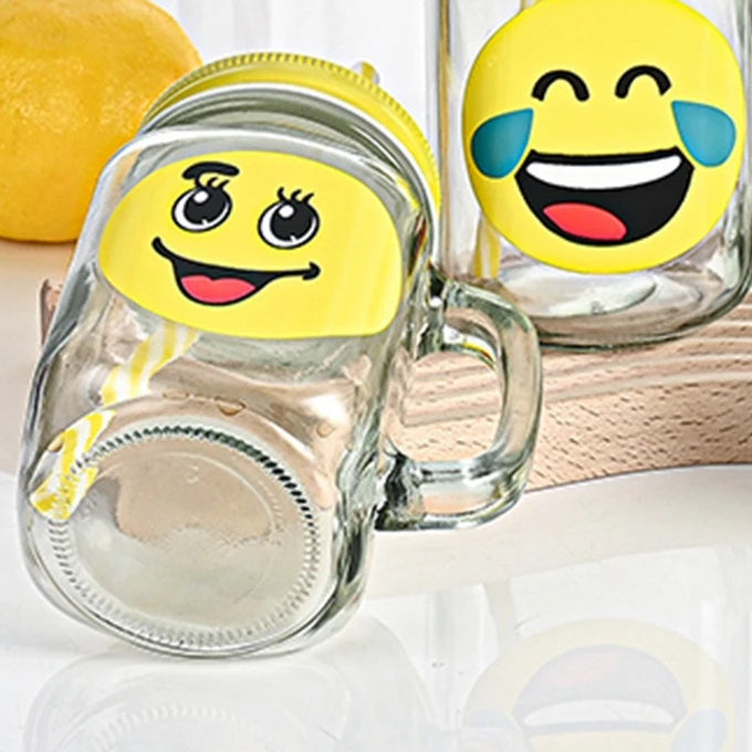 JoySip™ Mason Jar Smiley Emoji Cup – Premium Quality