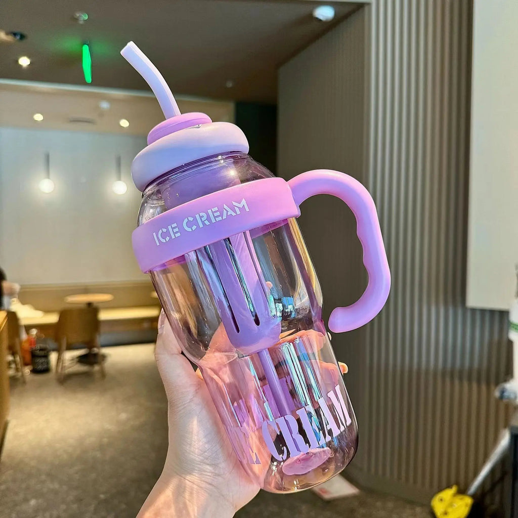 Premium Insulated "Ice Cream" Style Sipper Bottle – Quirky & Stylish Portable Water Bottle for Kids & Adults