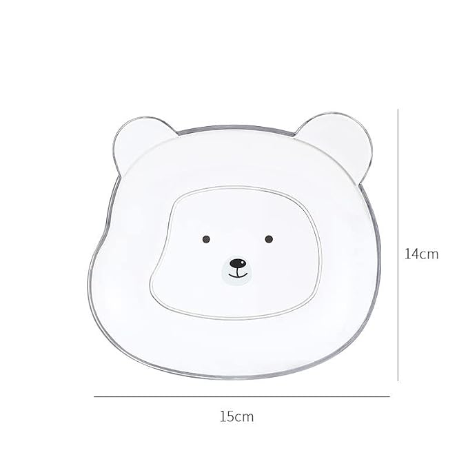 Plastic Dish Cartoon – Decorative Bear-Shaped Dessert Plates with Storage Stand for Appetizers, Cakes, and Party Presentation Premium Quality Single Deals™