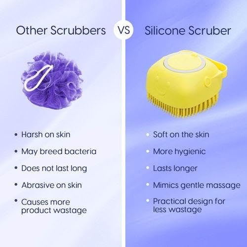 Silicone Body Bath Brush – Dispensing Scrubber for Convenient Cleansing and Exfoliation