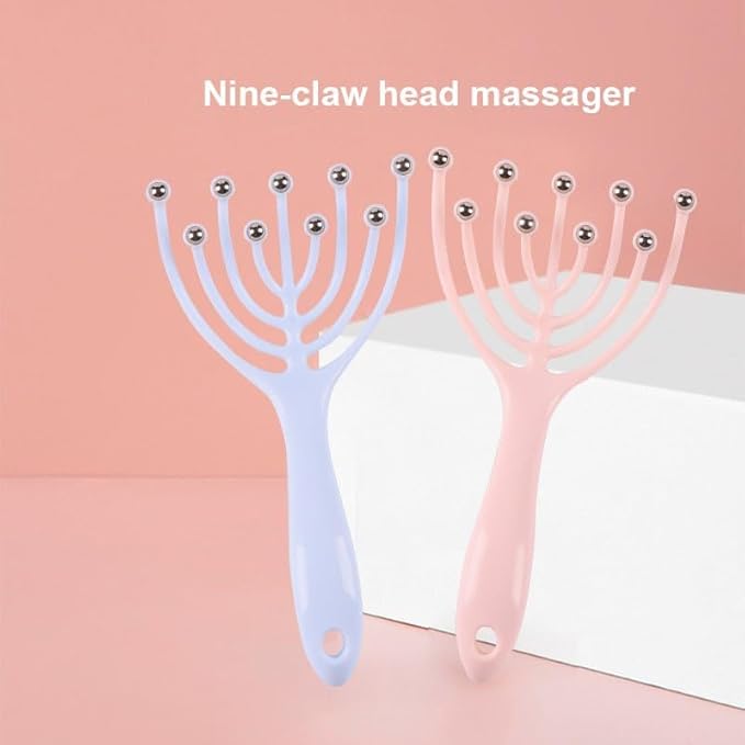 Premium Nine Finger Ball Head Massager – Ergonomic Scalp Relaxation Tool
