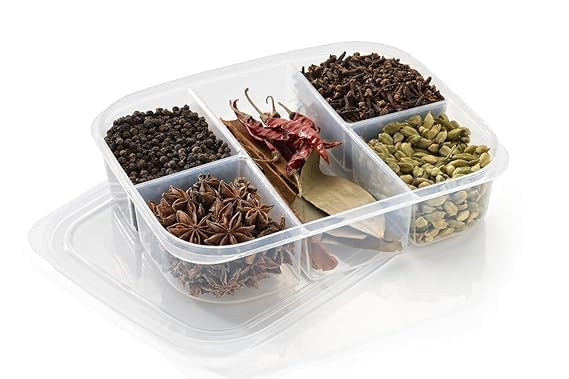5-Grid Fridge Storage Box – Airtight Multi-Compartment Container for Fresh Produce, Ingredients, and Kitchen Organization Premium Quality Single Deals™