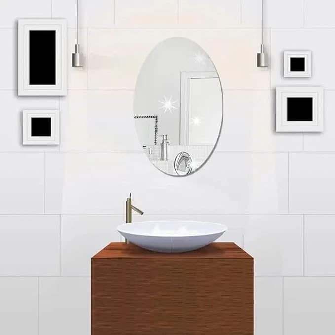 Versatile Flexible Adhesive Mirror – 45x30cm Lightweight DIY Wall Decor and Vanity Solution