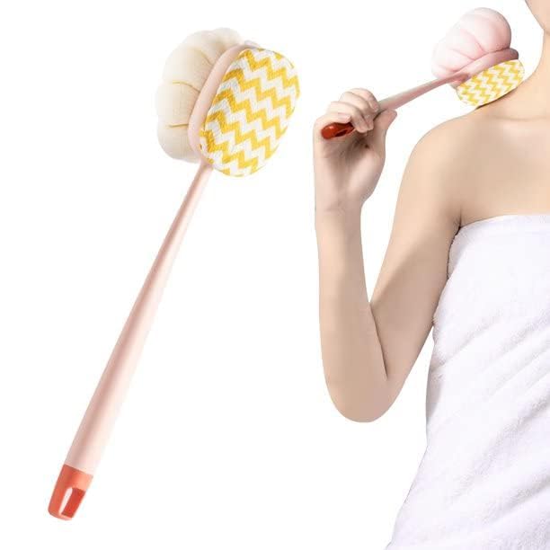 2-in-1 Loofah Bath Brush – Long-Handle Dual-Sided Scrubber for Enhanced Back Cleaning and Exfoliation
