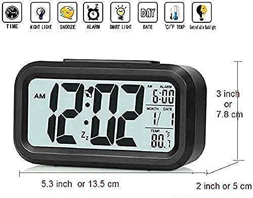 Black Digital Alarm Clock – Multi-Feature Desk Timepiece with Date, Temperature, and Alarm Functions Premium Quality Single Deals™