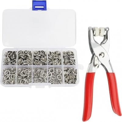 Single Deals™ Silver Button Set With Pliers (100 Pcs) - Premium Quality