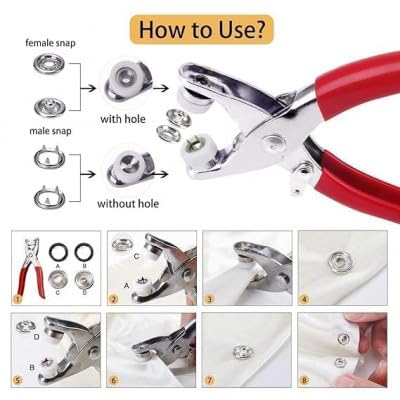 Single Deals™ Silver Button Set With Pliers (100 Pcs) - Premium Quality