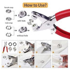 Single Deals™ Silver Button Set With Pliers (100 Pcs) - Premium Quality