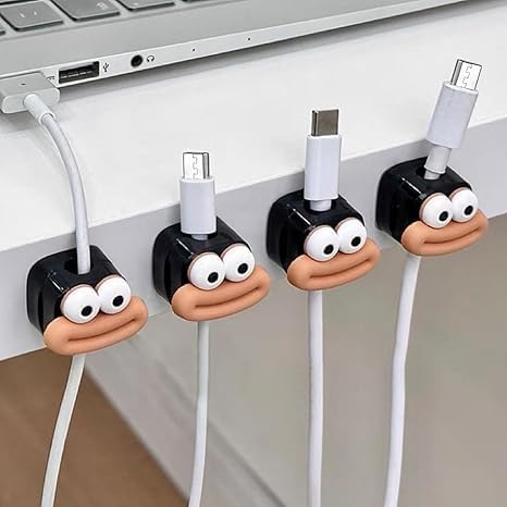 Premium Cartoon-Style Wire Wall Holder – Ergonomic Cable Management Solution