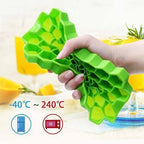 37-Cavity Hexagonal Ice Cube Tray Honey Comb  – Flexible Silicone Mold for Creative Fruit Infusions, Cocktails, and Kitchen Organization Premium Quality Single Deals™
