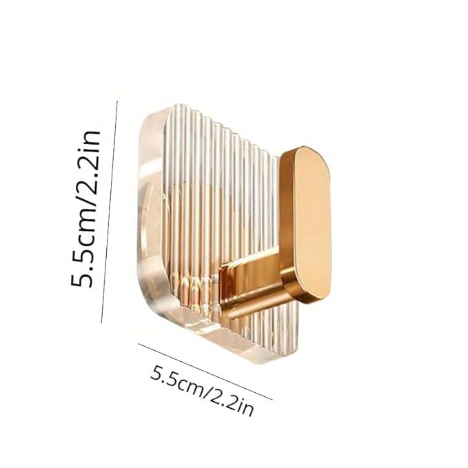 Single Deals™ 4 Pcs Self Adhesive Kitchen Wall Hooks (golden colour) Premium Quality