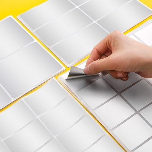 Single Deals™ 10 Sheet Matt Silver Label Paper 20*40mm Premium Quality