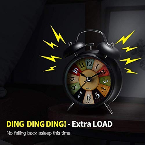Rembo Alarm Clock – Vintage-Inspired Twin-Bell Timepiece with Colorful Multi-Segment Dial for Curated Home Decor Single Deals™