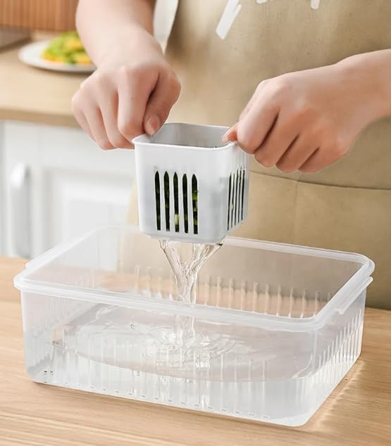6-Grid Fridge Storage Box – Airtight Multi-Compartment Container for Fresh Produce, Ingredients, and Kitchen Organization Premium Quality Single Deals™