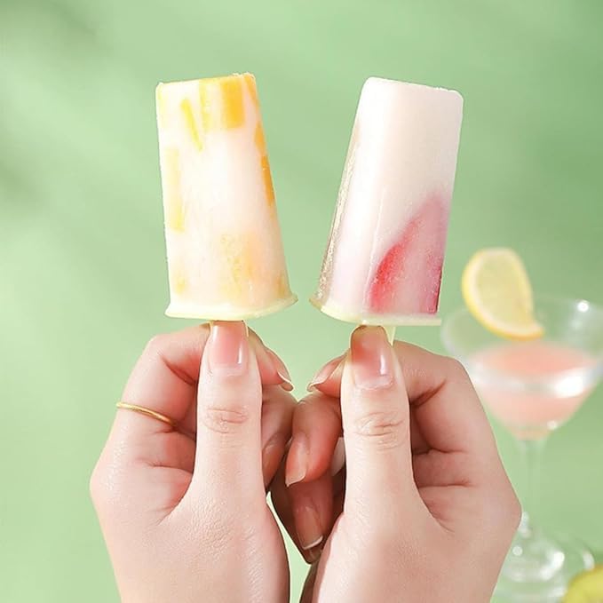 Round Ice Cream Candy Molds with Sticks for Kids Summer Party | Reusable Popsicles Candy Molds | 8 Candy Mold Maker (Multicolour)