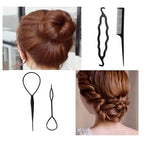 6-Piece Black Hair Styling Maker Tool Set – Professional DIY Hair Accessory Kit