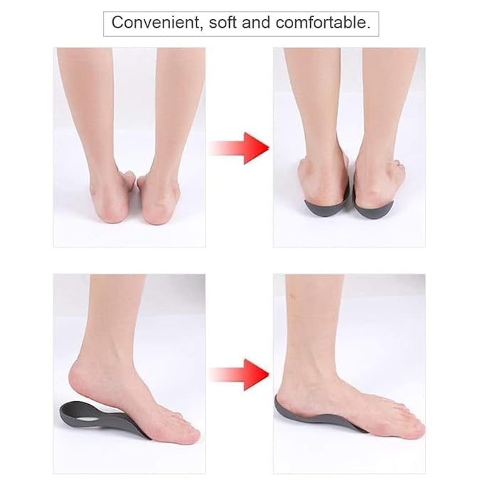 Ergonomic Arch Support Insoles for Flat Feet - Supportive, Non-Slip Corrective Pads for Improved Foot Alignment and All-Day Pain Relief Premium Quality Single Deals™