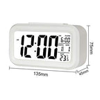 White Digital Alarm Clock – Multi-Feature Desk Timepiece with Date, Temperature, and Alarm Functions Premium Quality Single Deals™