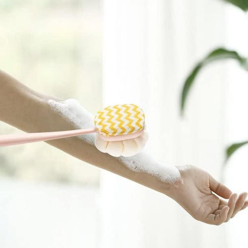 2-in-1 Loofah Bath Brush – Long-Handle Dual-Sided Scrubber for Enhanced Back Cleaning and Exfoliation