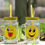 JoySip™ Mason Jar Smiley Emoji Cup – Premium Quality