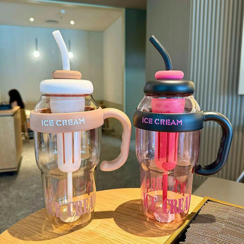 Premium Insulated "Ice Cream" Style Sipper Bottle – Quirky & Stylish Portable Water Bottle for Kids & Adults