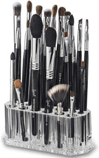 26-Slot Professional Makeup Brush Stand – High-Capacity Acrylic Organizer for Cosmetic Tool Storage Premium Quality Single Deals™