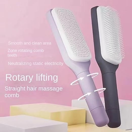 Premium Square Massage Comb – Professional-Grade Grooming and Self-Cleaning Utility