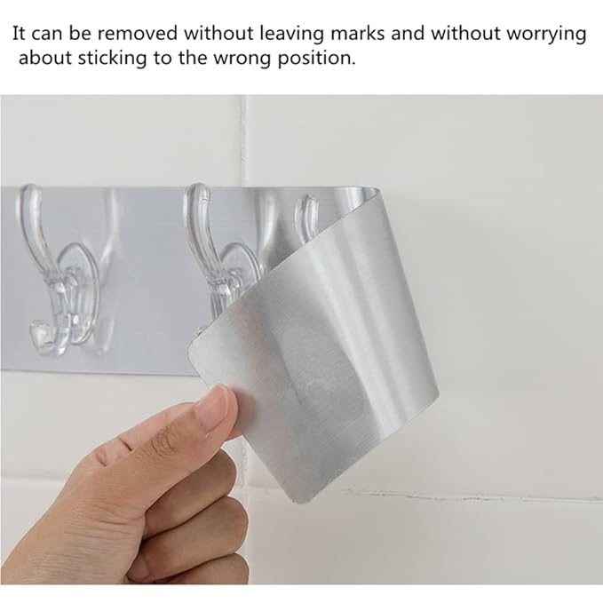 Single Deals™ 6 Pcs Silver Sticker Hook Premium Quality