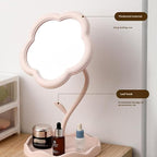 Premium Flower-Shaped Desktop Makeup Mirror – Large-Size Decorative Vanity Accessory for Enhanced Grooming
