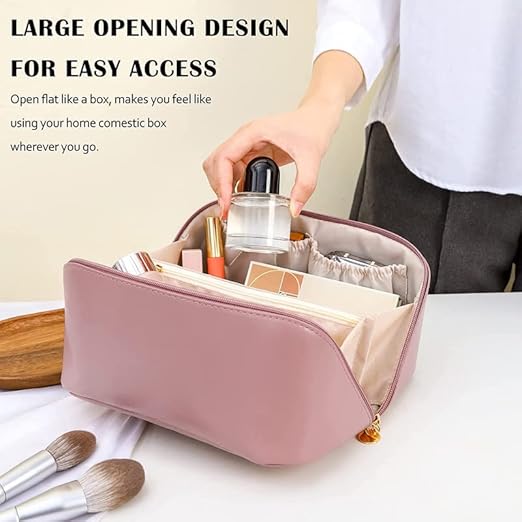 Single Deals™ Cross Open Cosmetic Bag (PINK) - Premium Quality