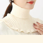 Elegant Ribbed Knitted Mock Neck Fake Collar - Versatile Detachable Layering Piece for Effortless Style and Added Warmth Premium Quality Single Deals™