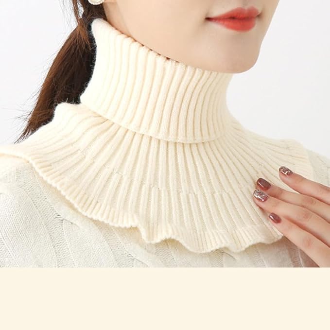 Elegant Ribbed Knitted Mock Neck Fake Collar - Versatile Detachable Layering Piece for Effortless Style and Added Warmth Premium Quality Single Deals™