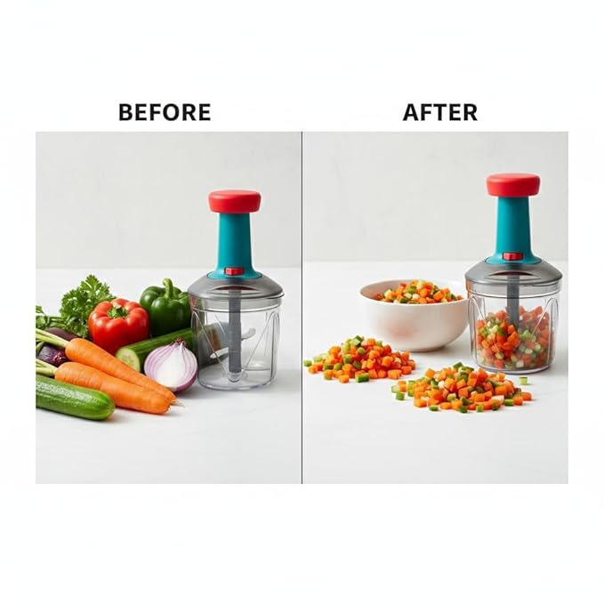 Single Deals™ 1000 ML hand push chopper [Premium Quality]