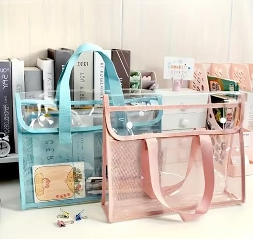 Portable Transparent Document Bag – Durable, Multi-Functional Organizer with Handle for School and Office Supplies Premium Quality Single Deals™