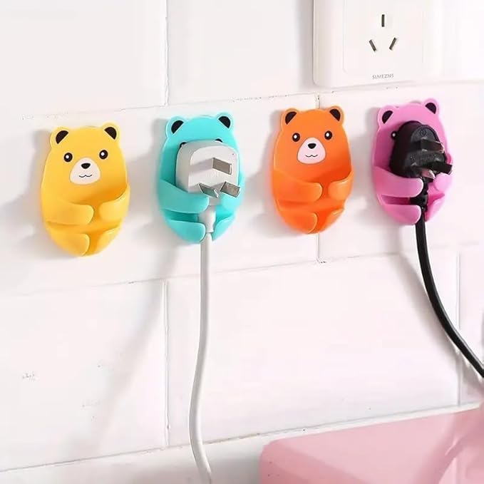 Single Deals™ 4 Pcs Wall Bear Plug Hook Premium Quality