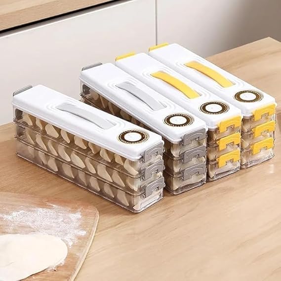 Multi-Layer Food Storage Containers – Stackable Airtight Freezer Organizer for Dumplings, Pastries, and Kitchen Meal Prep Premium Quality Single Deals™