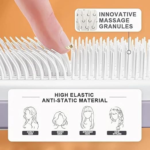Premium Square Massage Comb – Professional-Grade Grooming and Self-Cleaning Utility
