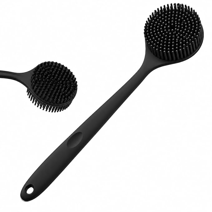 2-in-1 Premium Silicone Bath Brush – Long-Handle Exfoliating Scrubber for Deep Cleansing and Skin Wellness