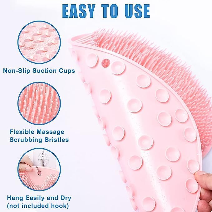 Silicone Shower Foot Scrubber & Back Massager – Multi-Purpose Exfoliating Bath Mat for Enhanced Hygiene and Relaxation