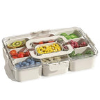 9-Compartment Food Organizer Tray – Airtight Multi-Grid Storage Container for Spices, Snacks, and Kitchen Organization Premium Quality Single Deals™