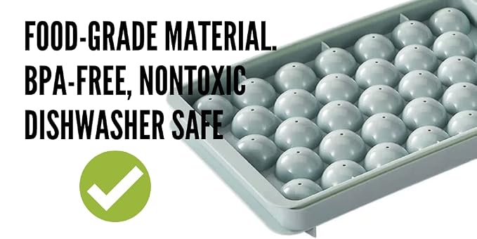 33-Cavity Round Ice Ball Maker Tray – Flexible Silicone Sphere Mold for Cocktails, Whiskey, and Kitchen Freezer Organization Premium Quality Single Deals™