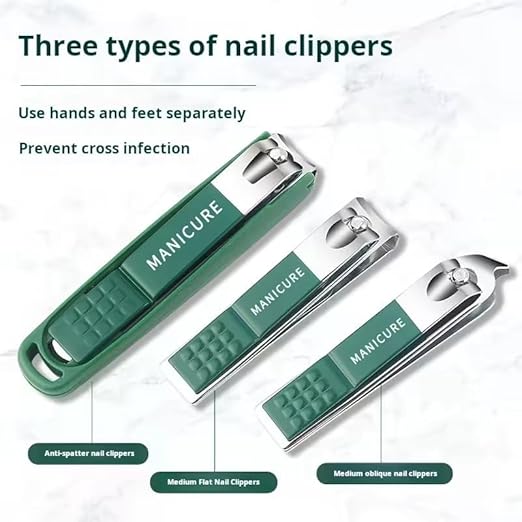 6-Piece Professional Green Manicure Set - Stainless Steel Grooming Kit with Elegant Storage Case for Nail and Cuticle Care Premium Quality Single Deals™