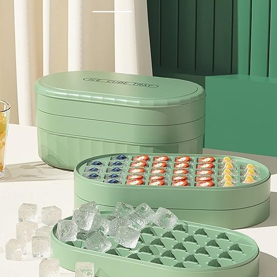 36-Cavity Ice Cube Tray with Storage Bin and Scoop – High-Capacity Kitchen Freezer Organizer Set Premium Quality Single Deals™