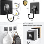 Single Deals™ 7 X 7 Black Large Hook Sticker